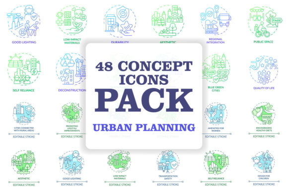 Enhancing Urban Planning Visuals with the Urban Planning Concept Icons Set
