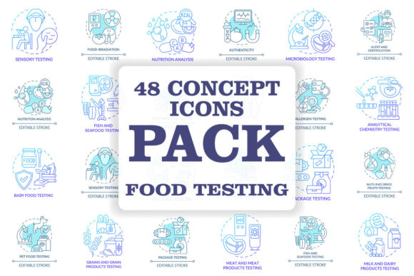 Enhancing Your Food Testing Projects with the Turquoise Concept Icons Set