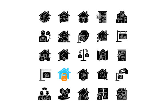 Exploring the Versatility of Property Sale Black Glyph Icons Set in Real Estate