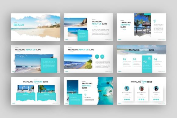Introducing Beach Traveling Google Slides Template: A Versatile Tool for Creative Presentations
