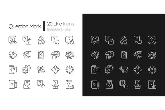 Question Mark Linear Icons Set: A Versatile Tool for Modern Design