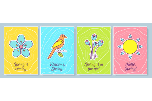 Spring Greeting Card with Color Icons: A Strategic Tool for Creative and Engaging Communication