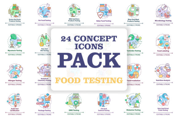 Unlocking the Potential of Food Testing Concept Icons Bundle for Your Projects