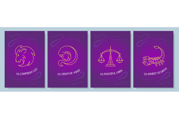 Zodiac Signs Postcard with Icons: A Versatile Design Tool